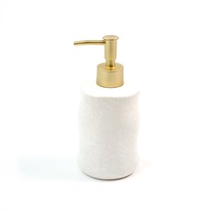 Porta Sabonete Liquido de Ceramica Branco Oikos