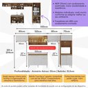 Ver imagem 3 de Armário de Cozinha Completa com Gabinete Pia e Torre Quente Paris Multimóveis Mp2223 Rustic/branco