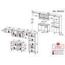 Ver imagem 4 de Armário de Cozinha Completa com Gabinete Pia e Torre Quente Paris Multimóveis Mp2223 Rustic/branco
