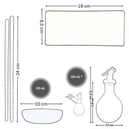 Kit Oriental Azul Sushi em Casa 6 Pessoas Molheira 110ml - 3
