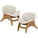 Ver imagem 1 de Kit 2 Poltronas Decorativa Orgânica Sala Living Kadosh L02 Linho Champagne - Lyam Decor