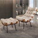 Ver imagem 2 de Poltrona com Puff Costela Linho