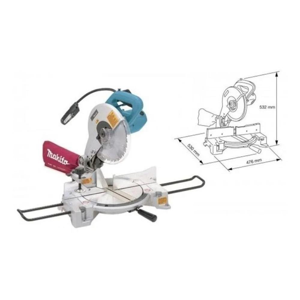 Serra de Esquadria 255mm Industrial 1650w Esquadro Trava Morsa Lâmina ...