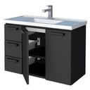 Ver imagem 3 de Gabinete Para Banheiro Aço Damasco Suspenso 80 Com Lavatório Cozimax Preto