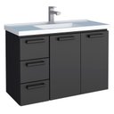 Ver imagem 1 de Gabinete Para Banheiro Aço Damasco Suspenso 80 Com Lavatório Cozimax Preto