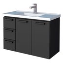 Ver imagem 2 de Gabinete Para Banheiro Aço Damasco Suspenso 80 Com Lavatório Cozimax Preto