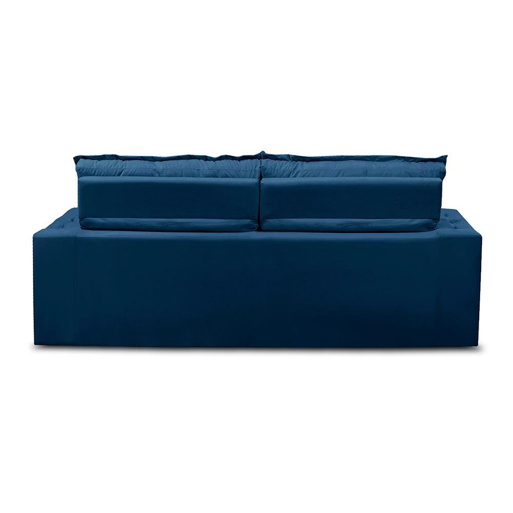 Sofá Retrátil e Reclinável 3 lugares com Molas 1,80m Livia Suede Azul Adonai Estofados - 9