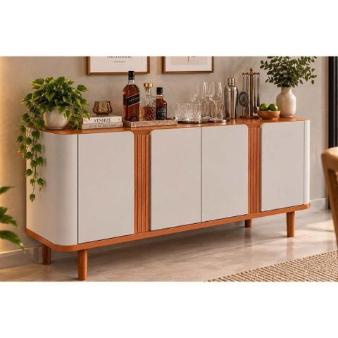 Aparador Sala Eva c/4 Portas 153cm Cinamomo Cimol