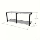 Ver imagem 2 de Prateleira Industrial Suspensa Estante Parede Nicho Branca Ferro e Madeira Suporte Pratileira