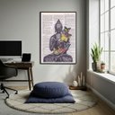 Ver imagem 1 de Quadro Decorativo Buda com Borboletas 70x50cm Mold Preta