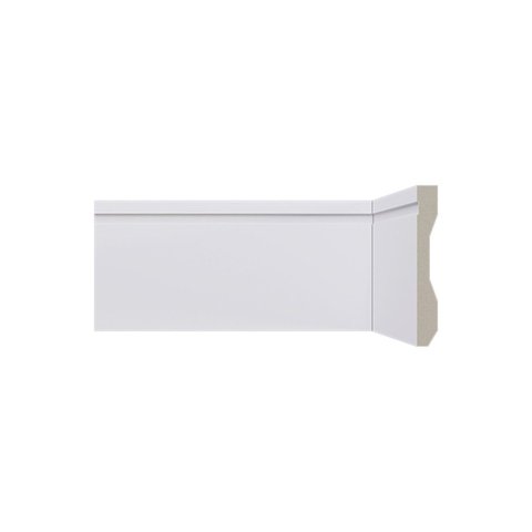 Rodapé de Poliestireno 10cm x 13mm x 2,40m Frisado LEV102 Santa Luzia Branco