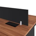 Ver imagem 6 de Conjunto Mesa Plataforma de Trabalho 2 Lugares 120x120cm Nogal e Preto Industrial