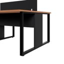 Ver imagem 5 de Conjunto Mesa Plataforma de Trabalho 2 Lugares 120x120cm Nogal e Preto Industrial