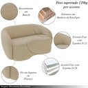 Ver imagem 4 de Conjunto 1 Sofá Living 160cm e 1 Poltrona Decorativa Sala de Estar Íbis Encosto Fixo Bouclê Bege G33