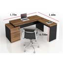 Ver imagem 2 de Mesa Executiva Web40 C/ Vidro 1,72x1,60 C/ Gav. Nogal/preto