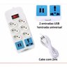 Extensão Filtro Linha 7 Tomadas Régua Bivolt 2 Usb Cabo 1,80m - 2