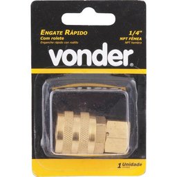 Engate Rápido Fêmea 1/4" Npt Latão com Rolete - Vonder - 2