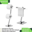 Ver imagem 6 de Porta Papel Higiênico Duplo e Toalha de Rosto Cromado F.bali