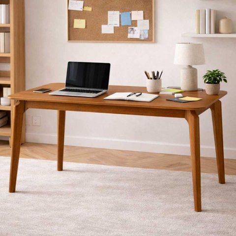 Mesa para Sala de Jantar Ficus 210cm Tampo em Mdf Madeira/cinamomo