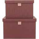 Ver imagem 2 de HOME&CO CAIXA ORGANIZADORA SINTÉTICO MARROM 2PÇ