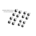 Ver imagem 3 de Kit de 16 Rodinhas Rodizios Fixos Preto para Moveis 40mm