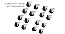 Ver imagem 3 de Kit de 16 Rodinhas Rodizios Fixos Preto para Moveis 40mm