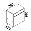 Ver imagem 4 de Balcão Cozinha 2 Portas com Tampo 80cm Condessa Nesher Carvalho e Greige