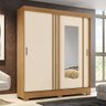 Guarda-roupa Casal 2 Portas 2 Gavetas com Espelho Flex Nature/off White/cinza - Briz - 1