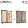 Guarda-roupa Casal 2 Portas 2 Gavetas com Espelho Flex Nature/off White/cinza - Briz - 5