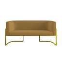 Ver imagem 4 de Sofá Namoradeira 2 Lugares Moderna Base Metal Gold – Balaqui Cor:capuccino