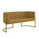 Ver imagem 1 de Sofá Namoradeira 2 Lugares Moderna Base Metal Gold – Balaqui Cor:capuccino