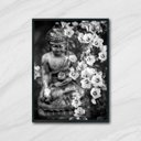 Ver imagem 1 de Quadro Fotografia Buda 24x18cm - com vidro:Madeira branca