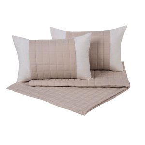 Kit Peseira Copacabana 5 Peças Queen 100% Poliéster Percal 300 Fios Cáqui