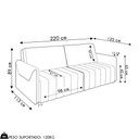 Ver imagem 4 de Sofá Cama Casal Retrátil 3 Lugares 220cm Atlas M22 Linho Cinza - Mpozenato
