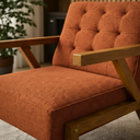 Ver imagem 2 de Kit 2 Poltronas Zara Capitone Tecido Boucle Moderna Decorativa Pés em Madeira Maciça para Sala de Es