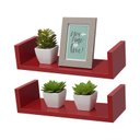 Ver imagem 2 de Kit 2 Prateleiras U 40 X 15cm Vermelha Suporte Invisível
