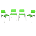 Ver imagem 3 de Kit 4 Cadeiras Infantil Iso Verde-limão Brinquedoteca Escolas Ecomhome