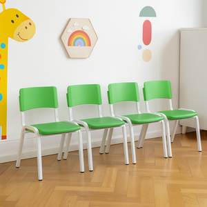 Kit 4 Cadeiras Infantil Iso Verde-limão Brinquedoteca Escolas Ecomhome