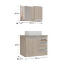 Ver imagem 6 de Conjunto Gabinete Banheiro Completo Prisma 60cm - Madeirado Inteiro com Tampo Vidro