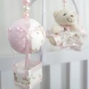 Ver imagem 2 de Mobile para Berço Musical Giratório Ursa Floral Balão Rosa