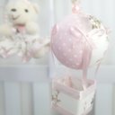 Ver imagem 3 de Mobile para Berço Musical Giratório Ursa Floral Balão Rosa