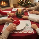 Ver imagem 6 de Kit Mesa Posta Natal Natalina Toalha de Mesa 6 Lugares Grande, 6 Jogo Americano, 6 Guardanapos, Vela