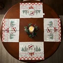 Ver imagem 4 de Kit Mesa Posta Natal Natalina Toalha de Mesa 6 Lugares Grande, 6 Jogo Americano, 6 Guardanapos, Vela