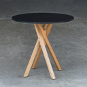 Ver imagem 2 de Mesa de Jantar Redonda de Madeira de 90cm na Cor Preta