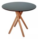 Ver imagem 1 de Mesa de Jantar Redonda de Madeira de 90cm na Cor Preta