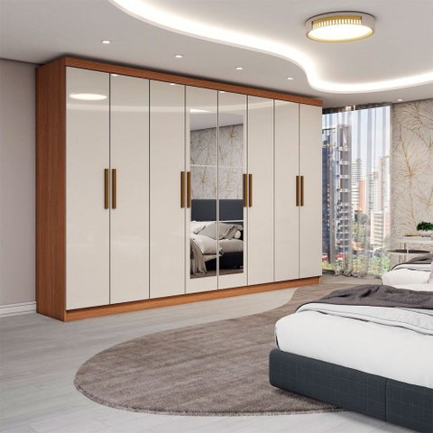 Guarda-roupa Casal Odisseia 8 Portas 4 Gavetas com Espelho - Panorama Móveis