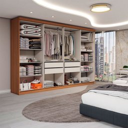Guarda-roupa Casal Odisseia 8 Portas 4 Gavetas com Espelho - Panorama Móveis - 2