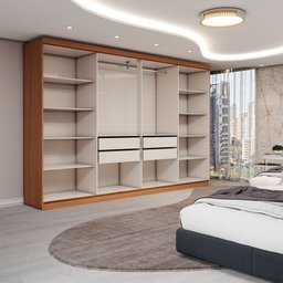 Guarda-roupa Casal Odisseia 8 Portas 4 Gavetas com Espelho - Panorama Móveis - 5