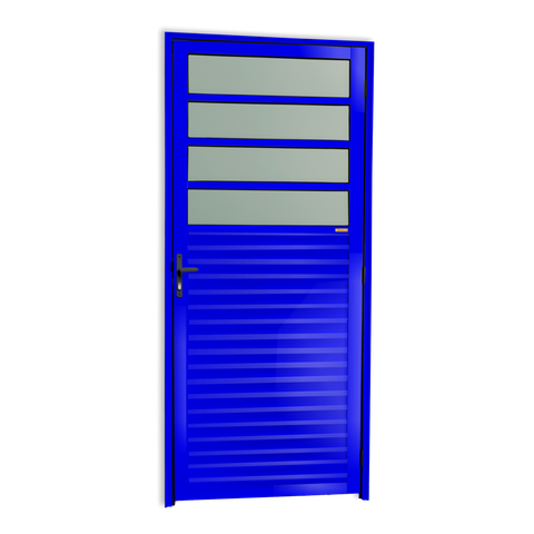 Porta de Cozinha Alumínio 86 Esq. V.Boreal Azul Brimak