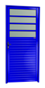 Ver imagem 1 de Porta de Cozinha Alumínio 86 Esq. V.Boreal Azul Brimak
